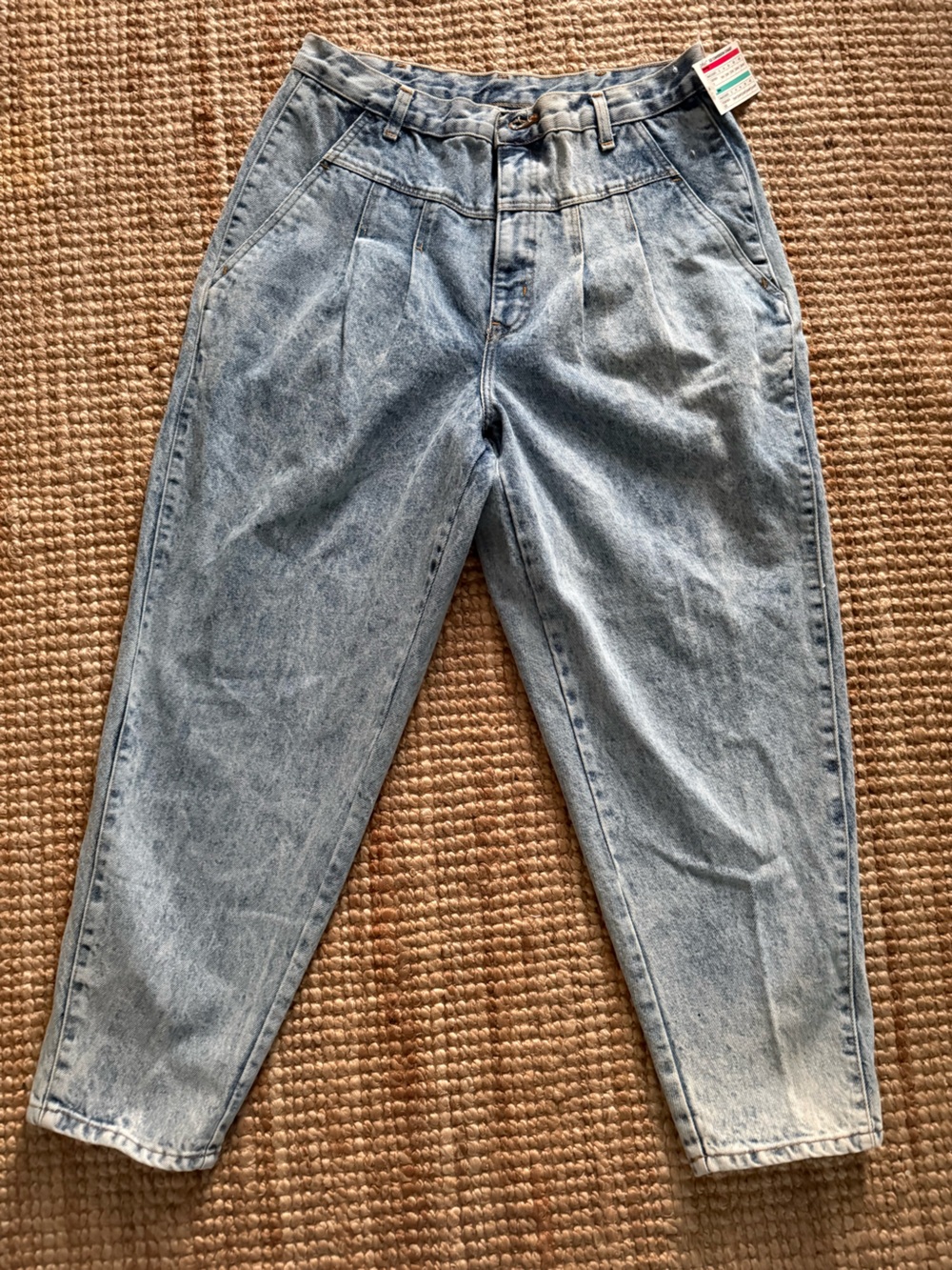 Vintage Chic Made USA High Rise Acid Wash Mom Jeans 20WP Petite NWT Hang Tag